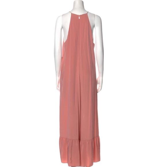 TIBI Women's Light Pink 100% Silk Ruffle Sleeveless Wide Leg Jumpsuit Size 0 - Picture 3 of 13